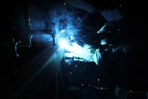 Welding mig mag Foto stock