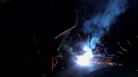 Welding operator in a fabric Stock Footage 51751908