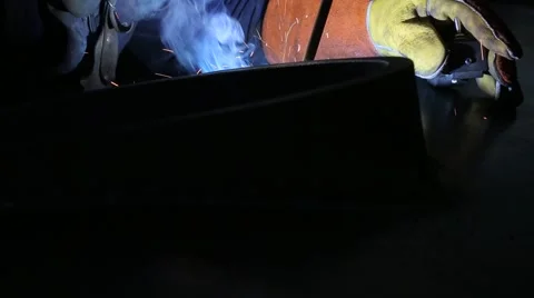 Welding operator with a mask Video stock 51751985