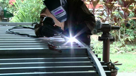 Welding in paradise Stock Footage 630635