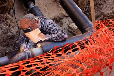 Welding of pipes Free Stock Photos