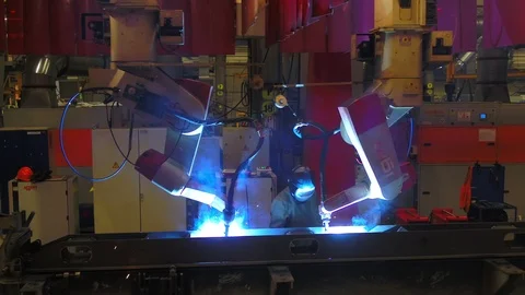 The welding at the plant Stock Footage 101574352