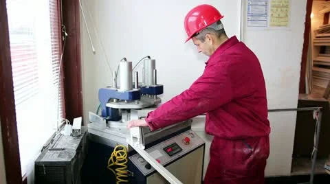 Welding Plastic Corners of Window Frame Stock Footage 20616312