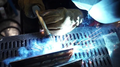 Welding process close up Stock Footage 69734194