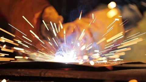 Welding process. Close-up of a welding machine. Video stock 136310759