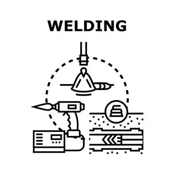 Welding process concept illustrating industrial metalwork repairing Stock Illustration