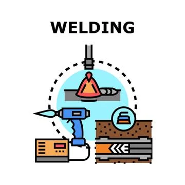 Welding process concept illustrating industrial metalwork repairing Stock Illustration