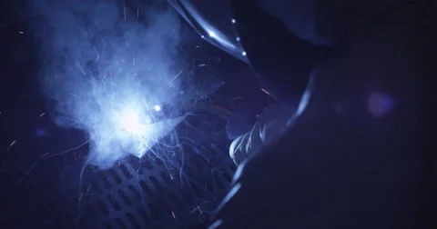 Welding process in the dark Stock Footage 47840360