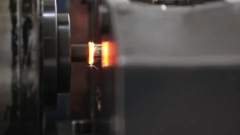 Welding process of engine part component at automatic machine. 스톡 동영상 303458280