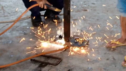 Welding process Stock Footage 232243135