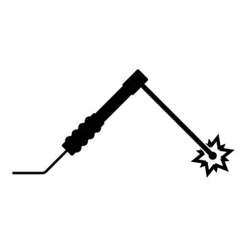 Welding process Spark from electrode with torch Work and tools concept icon b Stock Illustration