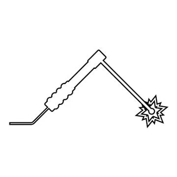 Welding process Spark from electrode with torch Work and tools concept icon o Stock Illustration