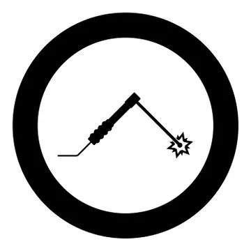 Welding process Spark from electrode with torch Work and tools concept icon i Stock Illustration