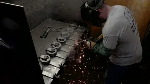 Welding pulley assemblies Stock Footage 201265946