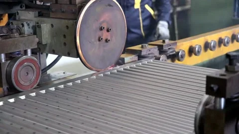 Welding of radiator sheets 1 (4 Shots) Stock Footage 147367119