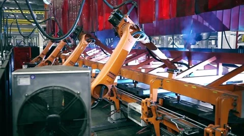 Welding robots Stock Footage 57660073