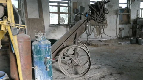 Welding room in the workshop Stock Footage 104368236