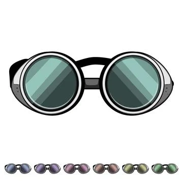 Welding safety goggles providing eye protection during work Ilustración de archivo