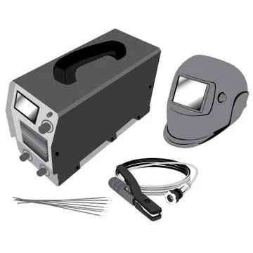 Welding set isolated on white background. Power Tool. Stock Illustration