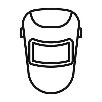 Welding shield cover icon Black line art vector Ilustración de archivo