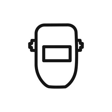 Welding shield cover icon linear vector graphics sign Ilustración de archivo