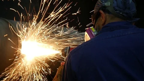 Welding in a shop Stock Footage 104734639