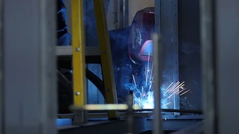 Welding Slider Push In Stock Footage 121330503