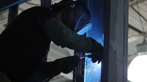Welding Slow Motion Stock Footage 121330800