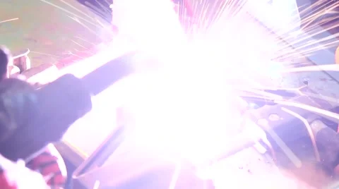 Welding slow motion with sound Stock Footage 41692213