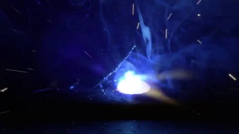 Welding spark flying Video stock 70359384