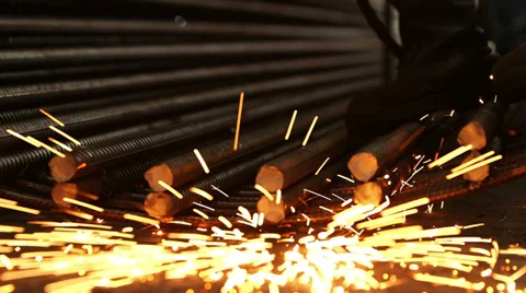Welding with Spark Stock Footage 34339089