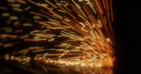 Welding sparks in black background Stock Footage 168505124