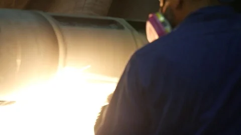 Welding with sparks Stock Footage 104734650