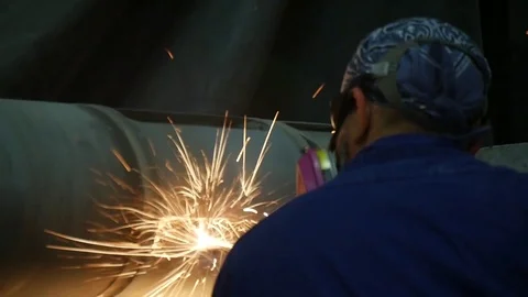 Welding with sparks Stock Footage 104734652