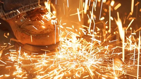 Welding Sparks Stock Footage 123381999