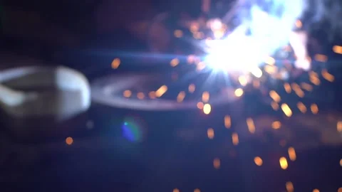 Welding sparks Stock Footage 221880564