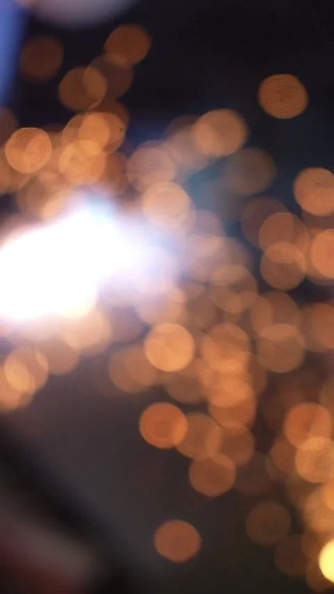 Welding Sparks. Iron welding. Welder Welds a metal pipe Video stock 263219086