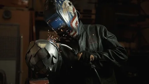 Welding Sparks on Metal Stockbeeldmateriaal 73715503