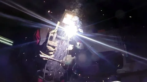 Welding Sparks Slow Motion Stock Footage 51140095