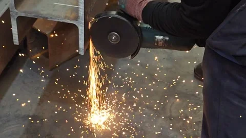Welding sparks in Slow Motion Stock Footage 320353761