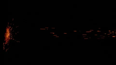 Welding sparks spraying horizontally Stock Footage 121620697