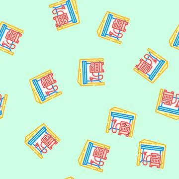 Welding station garage vector seamless pattern Illustrazione stock