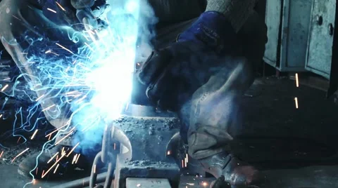 Welding of steel Stock Footage 40250262