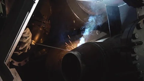 Welding steel structure Stock Footage 83801363