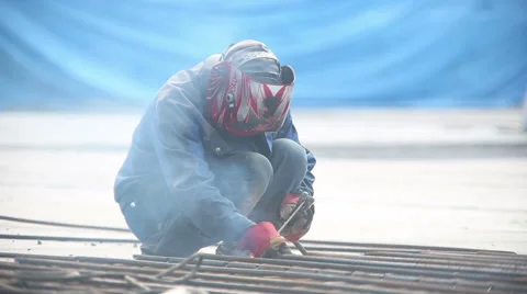 Welding in the street Stock Footage 61539743