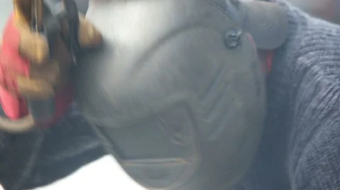 Welding in the street Stock Footage 61539980