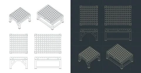 Welding tables blueprints Illustrazione stock
