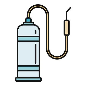 Welding tank with attaching hose and torch Stock Illustration