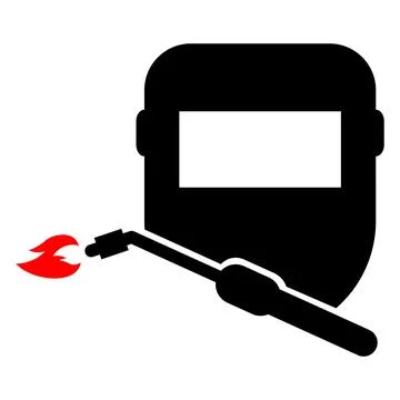 Welding technology icon, metal tool equipment symbol, safe weld vector illust Stock Illustration