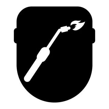 Welding technology icon, metal tool equipment symbol, safe weld vector illust Illustrazione stock